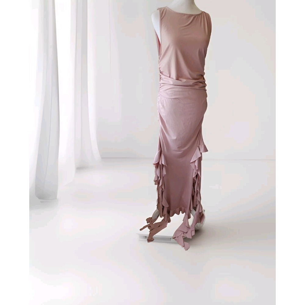 Micas Women's Maxi Dress Ruffled Lond Dress Size XL Pink Pastel